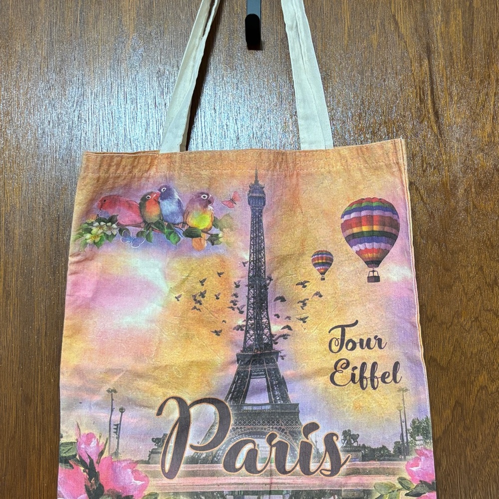 Chic Parisian Tote Bag with Eiffel Tower Design